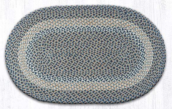 C-05 Blue/Natural Oval Braided Rug 27