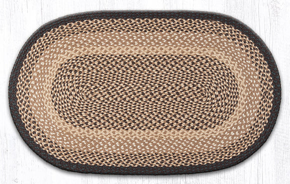C-17 Chocolate/Natural Oval Braided Rug 27