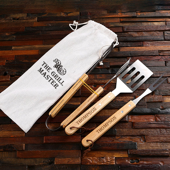 Personalized Grill Master 4 PC Grill Utensil Set