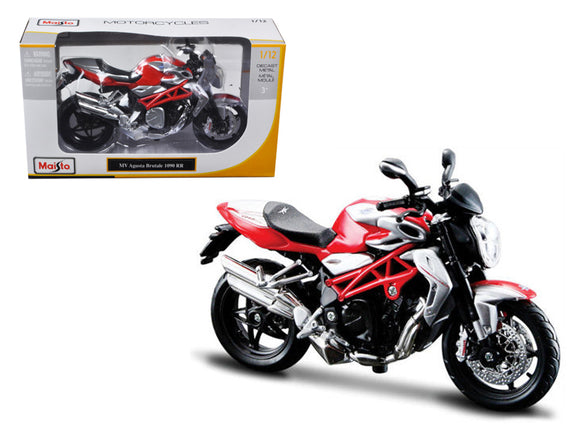PACK OF 2 - 2012 MV Agusta Brutale 1090 RR Red/Silver 1/12 Motorcycle by Maisto