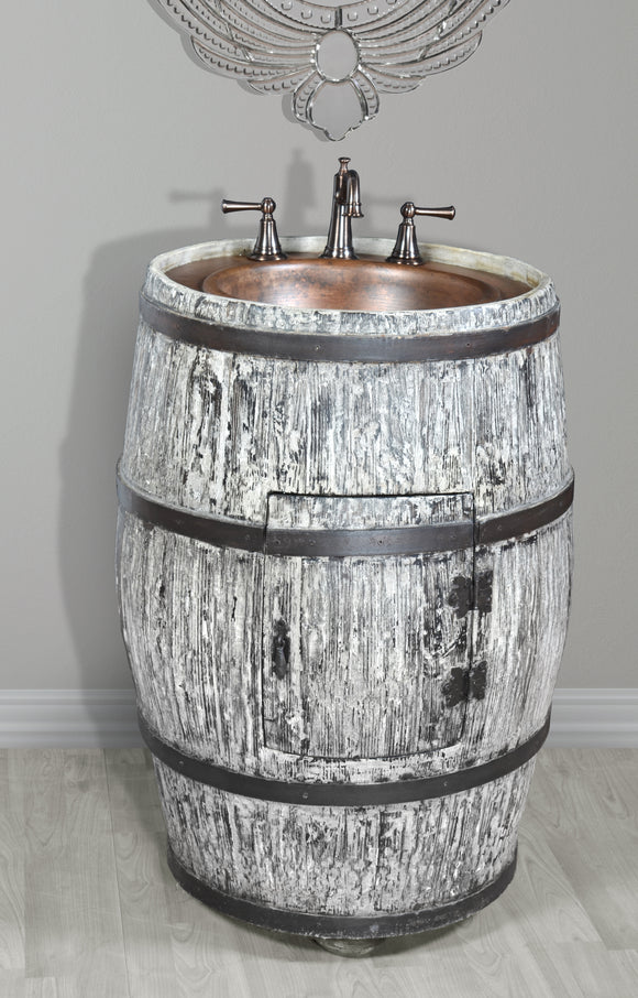 Barrel Vanity with Copper Sink