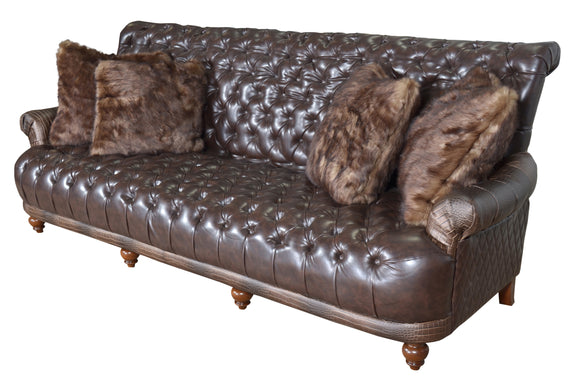 Aussie Micro Leather Faux Gator Sofa