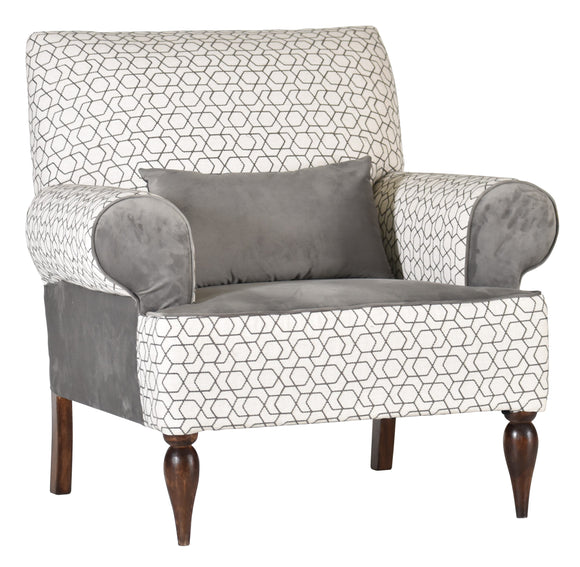 Beige and Taupe Theros Chair with pillow