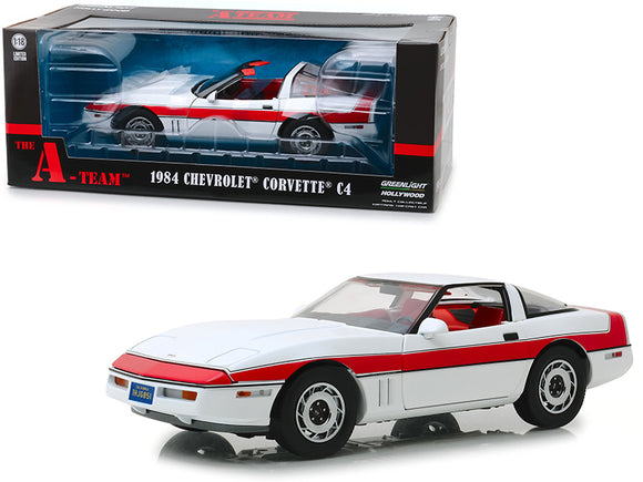 1984 Chevrolet Corvette C4 Convertible White with Red Stripe \The A-Team\