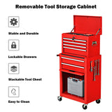 Rolling Cabinet Storage Chest Box Garage Toolbox Organizer-Red