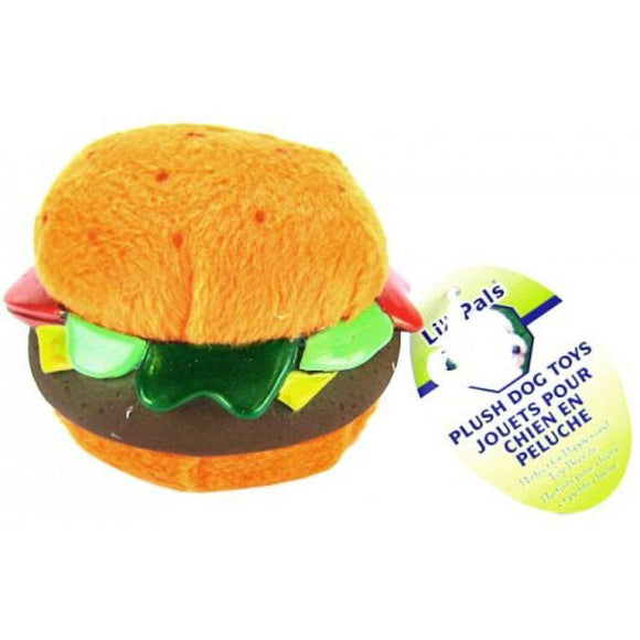 [Pack of 4] - Li'l Pals Plush Hamburger Dog Toy Hamburger Dog Toy