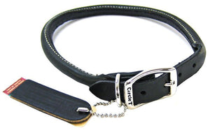 [Pack of 2] - Circle T Pet Leather Round Collar - Black 20" Neck