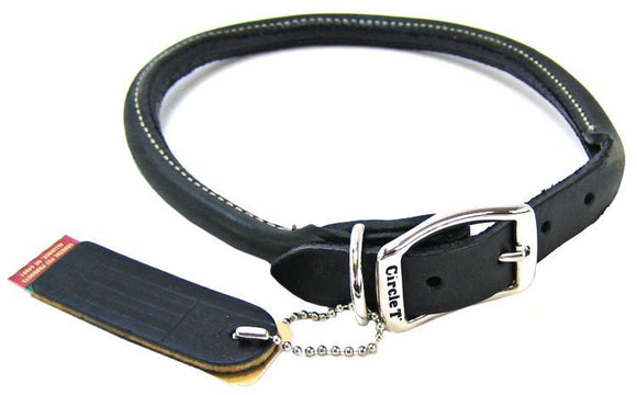 [Pack of 2] - Circle T Pet Leather Round Collar - Black 20