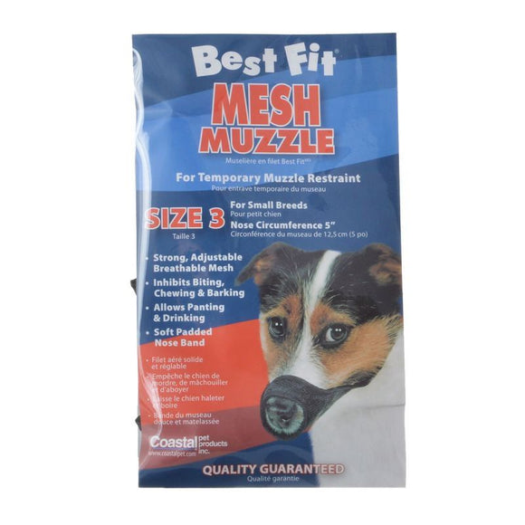 [Pack of 3] - Nylon Fabridog Best Fit Muzzle Size 3 (Dogs 12-24 lbs)