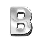 3/4"" (18mm) Chrome Letter Sliding Charms B""