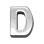 3/4"" (18mm) Chrome Letter Sliding Charms D""