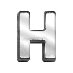 3/4"" (18mm) Chrome Letter Sliding Charms H""
