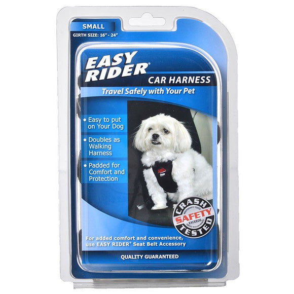 [Pack of 2] - Coastal Pet Easy Rider Car Harness - Black Small (Girth Size 16