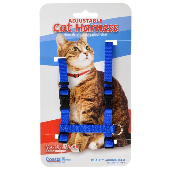 [Pack of 3] - Tuff Collar Nylon Adjustable Cat Harness - Blue Girth Size 10