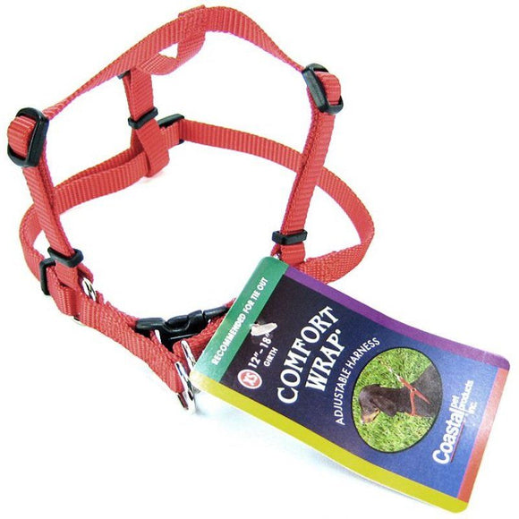 [Pack of 3] - Tuff Collar Comfort Wrap Nylon Adjustable Harness - Red X-Small (Girth Size 12
