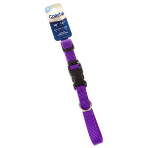 [Pack of 4] - Tuff Collar Nylon Adjustable Collar - Purple 10"-14" Long x 5/8" Wide