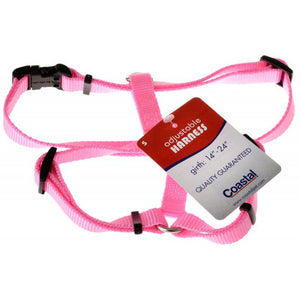 [Pack of 3] - Tuff Collar Nylon Adjustable Harness - Bright Pink Small (Girth Size 12"-24")