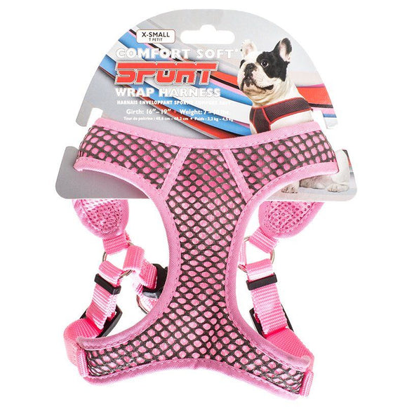 [Pack of 3] - Coastal Pet Sport Wrap Adjustable Harness - Pink X-Small (Girth Size 16