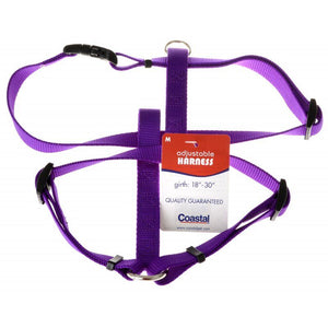 [Pack of 3] - Coastal Pet Nylon Adjustable Harness - Purple Medium (Girth Size 18"-30")