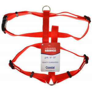 [Pack of 3] - Coastal Pet Nylon Adjustable Harness - Red Medium (Girth Size 18"-30")