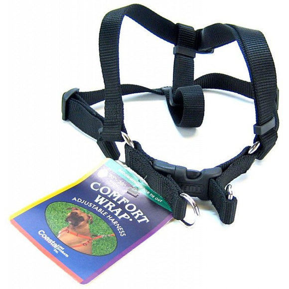 [Pack of 3] - Coastal Pet Comfort Wrap Adjustable Harness - Black Medium (Girth Size 20