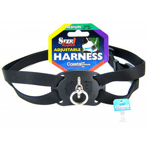 [Pack of 3] - Coastal Pet Size Right Nylon Adjustable Harness - Black Medium (Girth Size 24"-30")