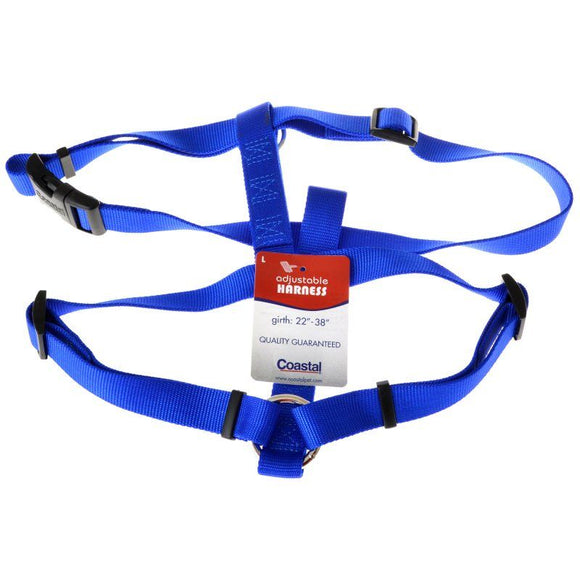 [Pack of 2] - Tuff Collar Nylon Adjustable Harness - Blue Large (Girth Size 22