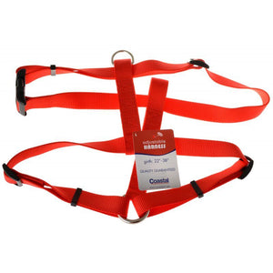 [Pack of 2] - Tuff Collar Nylon Adjustable Harness - Red Large (Girth Size 22"-38")