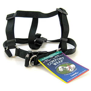 [Pack of 2] - Tuff Collar Comfort Wrap Nylon Adjustable Harness - Black Large (Girth Size 26"-40")