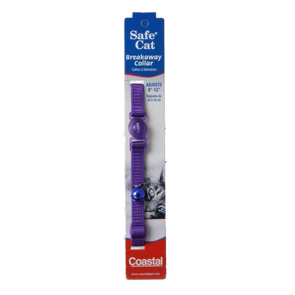 [Pack of 4] - Coastal Pet Safe Cat Nylon Adjustable Breakaway Collar - Purple 8