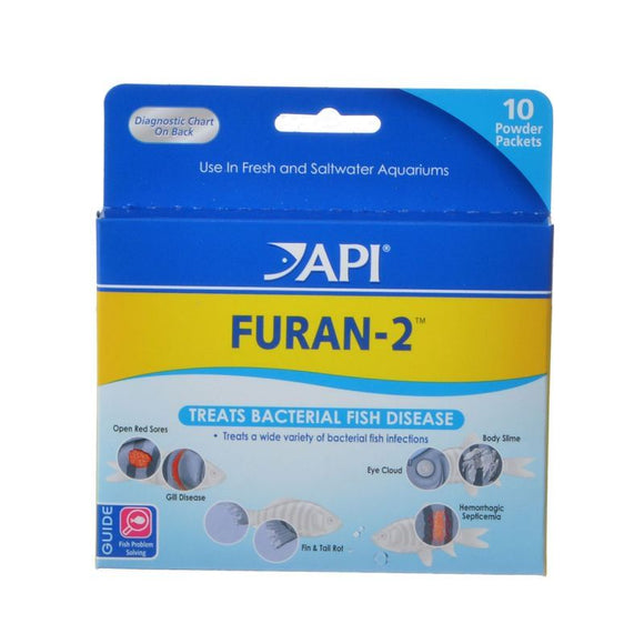 [Pack of 3] - API Furan-2 Powder Anti-Bacterial Fish Medication 10 Powder Packets