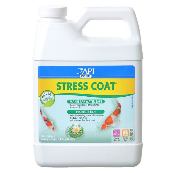[Pack of 2] - PondCare Stress Coat Plus Fish & Tap Water Conditioner for Ponds 32 oz (Treats 3;840 Gallons)