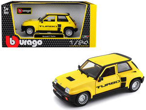 PACK OF 2 - Renault 5 Turbo Yellow with Black Accents 1/24 Diecast Model Car by Bburago