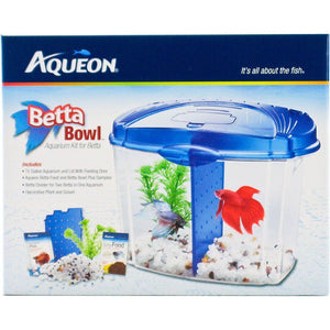 [Pack of 3] - Aqueon Betta Bowl Starter Kit - Blue .5 Gallon