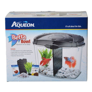 [Pack of 3] - Aqueon Betta Bowl Starter Kit - Black .5 Gallon