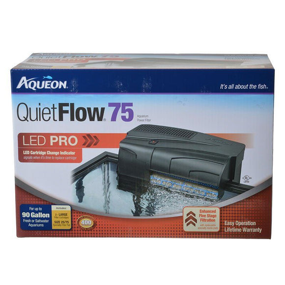Aqueon QuietFlow LED Pro Power Filter QuietFlow 55 & 75 (Aquariums up to 90 Gallons)