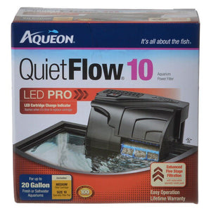 [Pack of 2] - Aqueon QuietFlow LED Pro Power Filter QuietFlow 10 (Aquariums up to 10 Gallons)