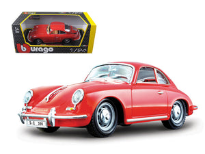 PACK OF 2 - 1961 Porsche 356 B Coupe Red 1/24 Diecast Model Car by Bburago