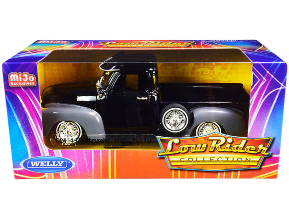 PACK OF 2 - 1953 Chevrolet 3100 Pickup Truck Black and Gray Low Rider Collection