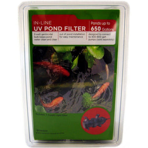 Beckett In-Line UV Pond Filter 9 Watts UV - Ponds up to 650 Gallons (For use with Pumps 400 - 800 GPH)