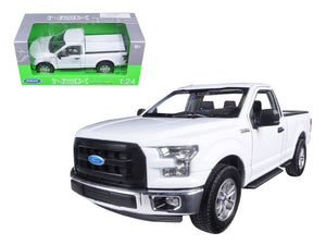 PACK OF 2 - 2015 Ford F-150 Regular Cab Pickup Truck White 1/24-1/27 Diecast Model Car by Welly
