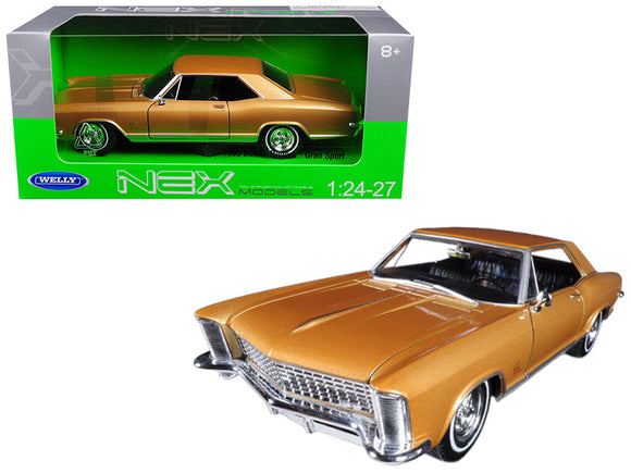 PACK OF 2 - 1965 Buick Riviera Gran Sport Gold 1/24-1/27 Diecast Model Car by Welly