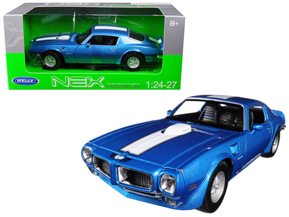 PACK OF 2 - 1972 Pontiac Firebird Trans Am Blue Metallic 1/24-1/27 Diecast Model Car by Welly