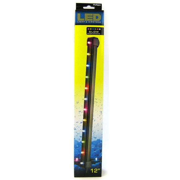 [Pack of 2] - Via Aqua LED Light & Airstone Slow Color Changing 2.7 Watts - 12