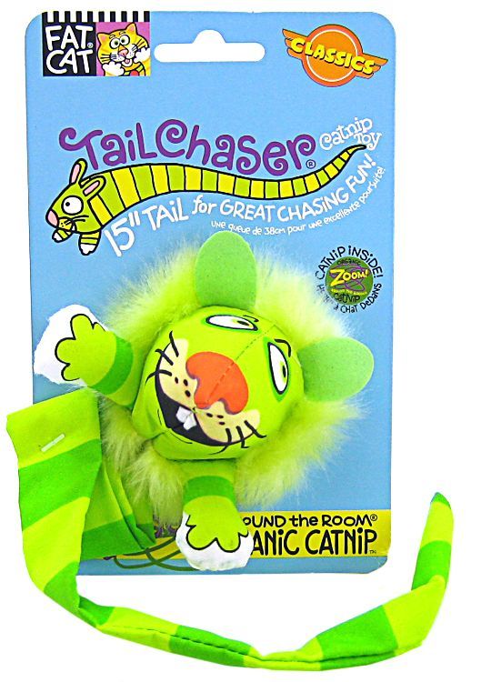 [Pack of 4] - Fat Cat Kitty Hoots Tail Chaser - Assorted Tail Chaser Catnip Toy