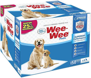 Four Paws Wee Wee Pads Original 150 Pack - Box (22" Long x 23" Wide)