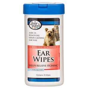 [Pack of 3] - Four Paws Ear Wipes for Dogs & Cats 25 Wipes