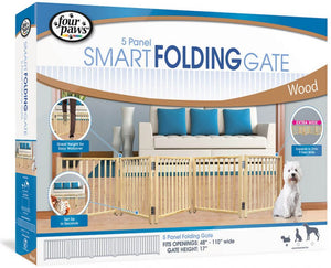 Four Paws Free Standing Gate for Small Pets 5 Panel (For openings 48"-110" Wide)