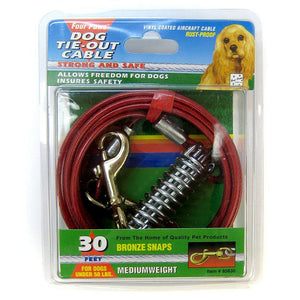 [Pack of 2] - Four Paws Dog Tie Out Cable - Medium Weight - Red 30" Long Cable