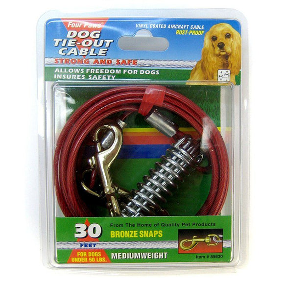 [Pack of 2] - Four Paws Dog Tie Out Cable - Medium Weight - Red 30
